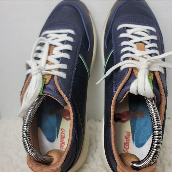 OluKai Dede Kaulele Women's Sneaker Size 10 Navy Leather Casual Shoes Bl20517 - Picture 8 of 10